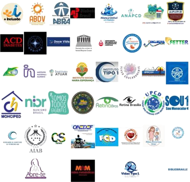 Logos de mais de 40 entidades da sociedade civil que apoiam o MEI Atípico